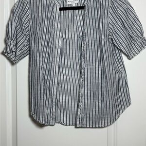Michael Stars Black and White Striped Blouse